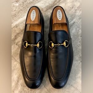 GUCCI Jordaan Horsebit Black Leather Loafer 8 / 8.5 US 1953 Moccasin $1100